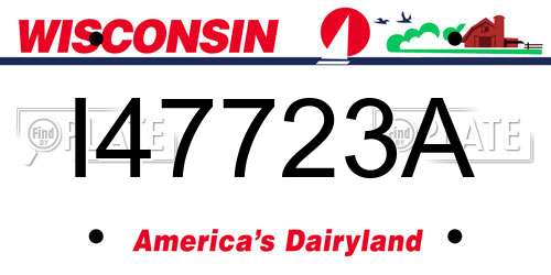 I47723A Wisconsin License Plate