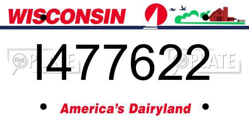 I477622 Wisconsin License Plate