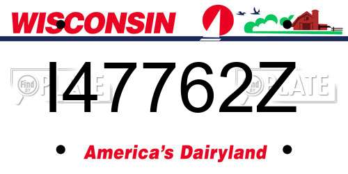 I47762Z Wisconsin License Plate
