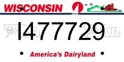 I477729 Wisconsin License Plate