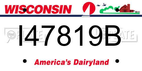 I47819B Wisconsin License Plate