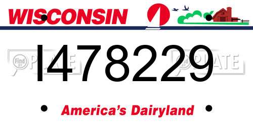 I478229 Wisconsin License Plate