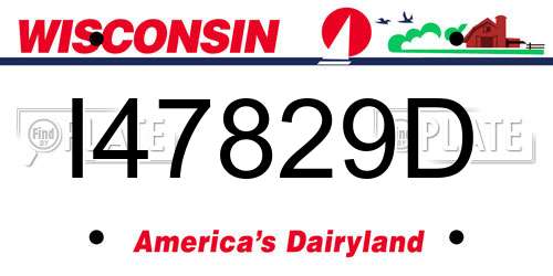 I47829D Wisconsin License Plate
