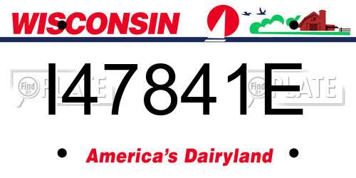 I47841E Wisconsin License Plate