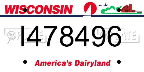 I478496 Wisconsin License Plate