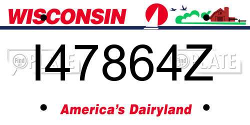 I47864Z Wisconsin License Plate