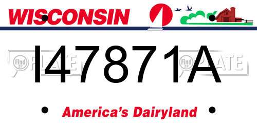 I47871A Wisconsin License Plate