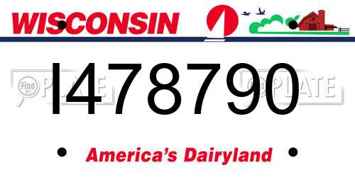I478790 Wisconsin License Plate