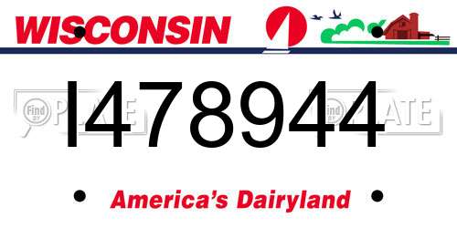I478944 Wisconsin License Plate