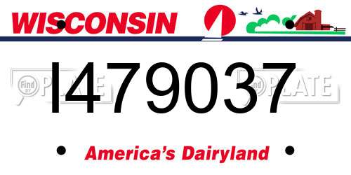 I479037 Wisconsin License Plate