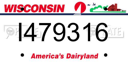 I479316 Wisconsin License Plate