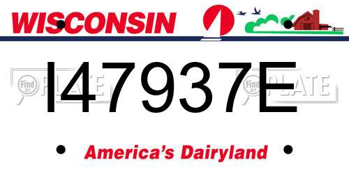 I47937E Wisconsin License Plate