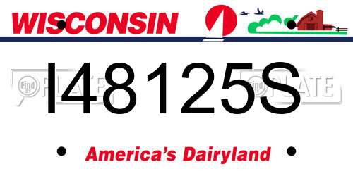 I48125S Wisconsin License Plate
