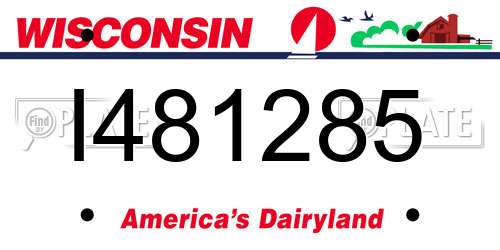 I481285 Wisconsin License Plate