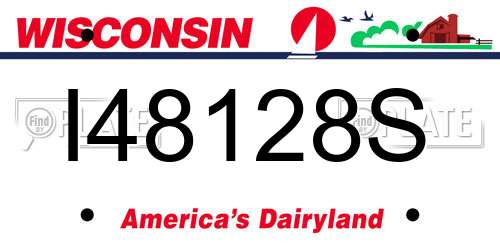 I48128S Wisconsin License Plate