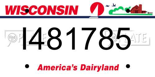 I481785 Wisconsin License Plate