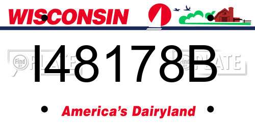 I48178B Wisconsin License Plate