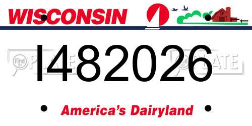 I482026 Wisconsin License Plate