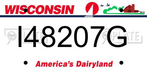 I48207G Wisconsin License Plate
