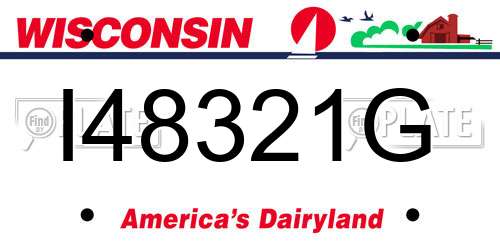 I48321G Wisconsin License Plate