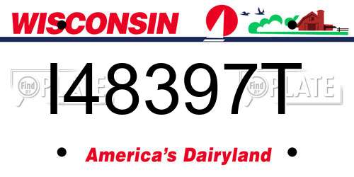 I48397T Wisconsin License Plate