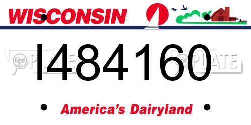 I484160 Wisconsin License Plate