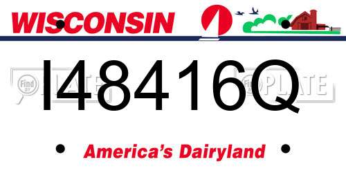 I48416Q Wisconsin License Plate