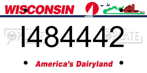 I484442 Wisconsin License Plate