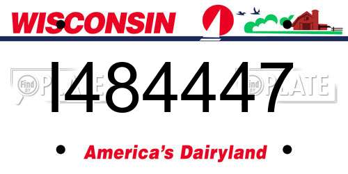 I484447 Wisconsin License Plate