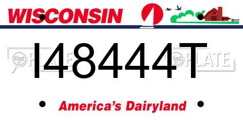I48444T Wisconsin License Plate