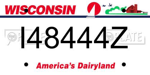 I48444Z Wisconsin License Plate