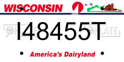 I48455T Wisconsin License Plate