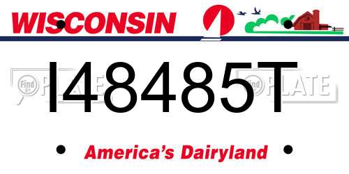 I48485T Wisconsin License Plate