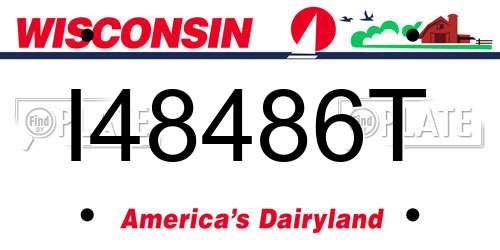 I48486T Wisconsin License Plate