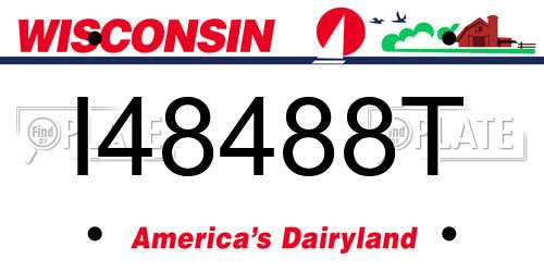 I48488T Wisconsin License Plate