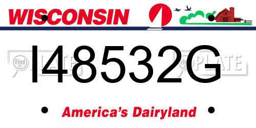 I48532G Wisconsin License Plate