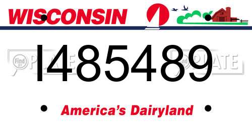 I485489 Wisconsin License Plate