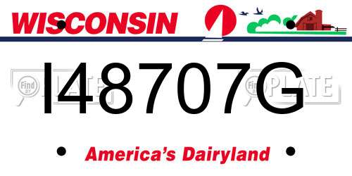 I48707G Wisconsin License Plate