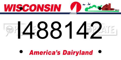 I488142 Wisconsin License Plate