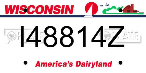 I48814Z Wisconsin License Plate