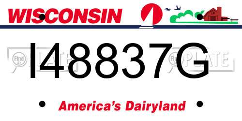 I48837G Wisconsin License Plate