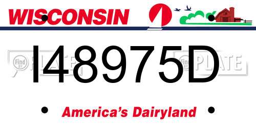 I48975D Wisconsin License Plate