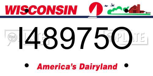I48975O Wisconsin License Plate