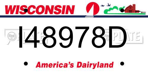 I48978D Wisconsin License Plate