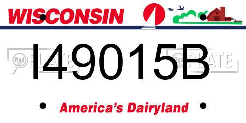 I49015B Wisconsin License Plate