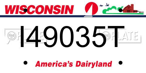 I49035T Wisconsin License Plate