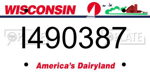 I490387 Wisconsin License Plate