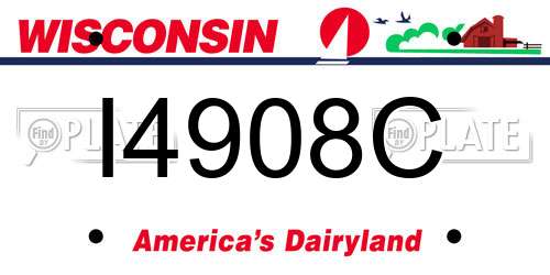 I4908C Wisconsin License Plate