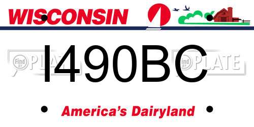 I490BC Wisconsin License Plate