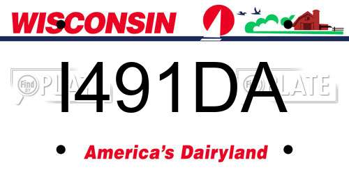 I491DA Wisconsin License Plate